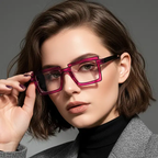 Anime Cosplay Glasses - Square Frame Clear Lens Candy Color Eyewear For Men & Women by Adornity
