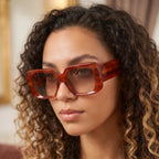 Oversized Square Sunglasses – Jelly Color Gradient UV400 by Hegichi