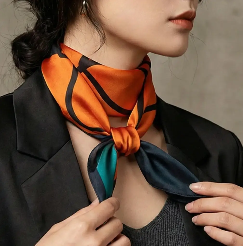 Silk Plaid Scarf – Timeless 70x70 Wrap by Adornity