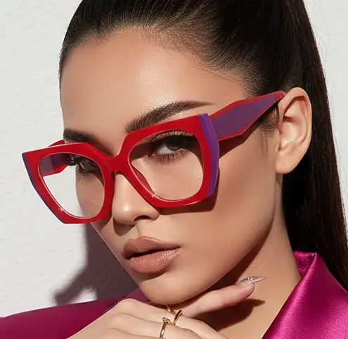 Cat Eye Reading Glasses - Women's Full Rim Square Frame, Anti Blue Light by Adornity