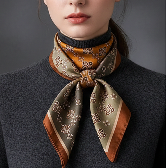Silk Plaid Scarf – Timeless 70x70 Wrap by Adornity