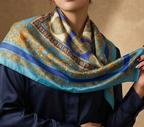 Silk Plaid Scarf – Timeless 70x70 Wrap by Adornity