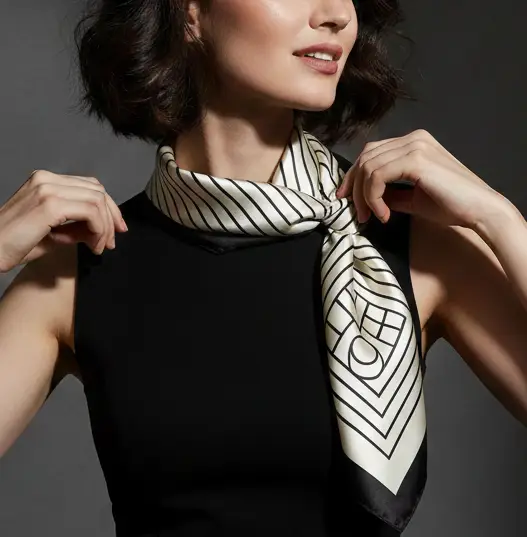 Elegant Silk Square Scarf – Satin 90x90 cm by Adornity