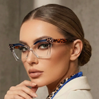 Cat Eye Reading Glasses – Retro Floral Color Block Readers for Women & Men +1.0 to +4.0 by Adornity