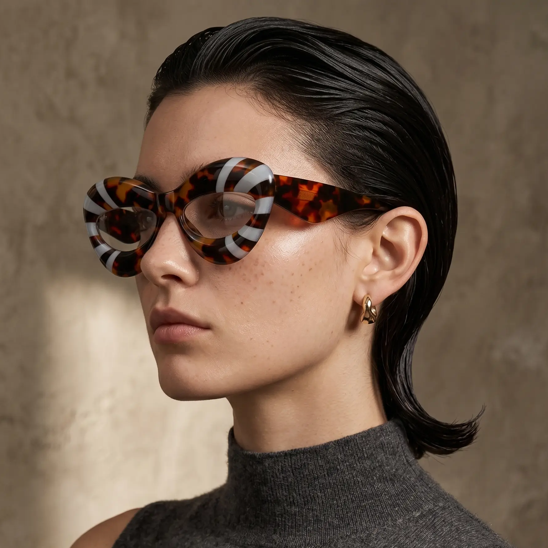 Cat Eye Sunglasses Stripe Collection Exclusive Edition by Adornity