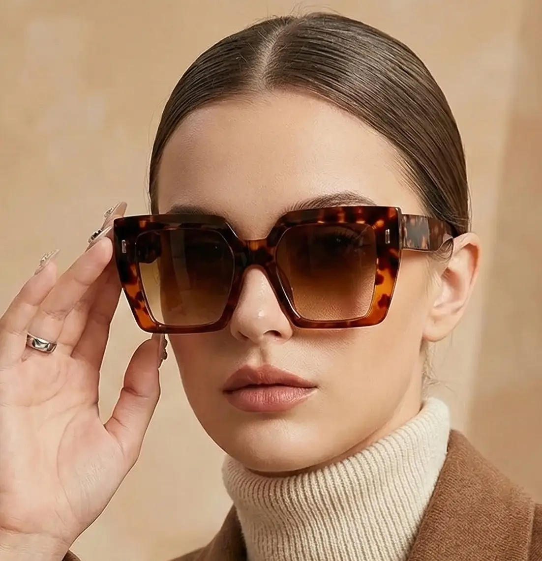 Chic Square Frame Sunglasses – Gradient Lenses UV400 by Adornity