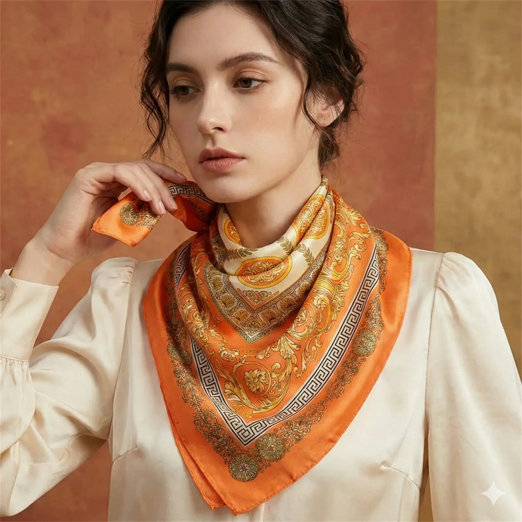 Silk Plaid Scarf – Timeless 70x70 Wrap by Adornity