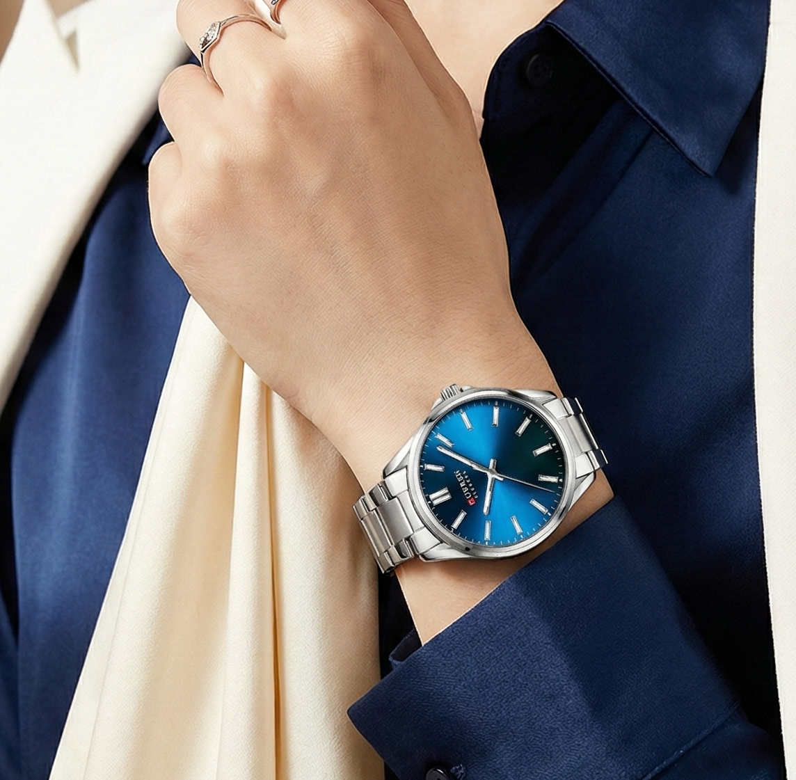 Classic Stainless Steel Watch – Quartz Luminous by Adornity