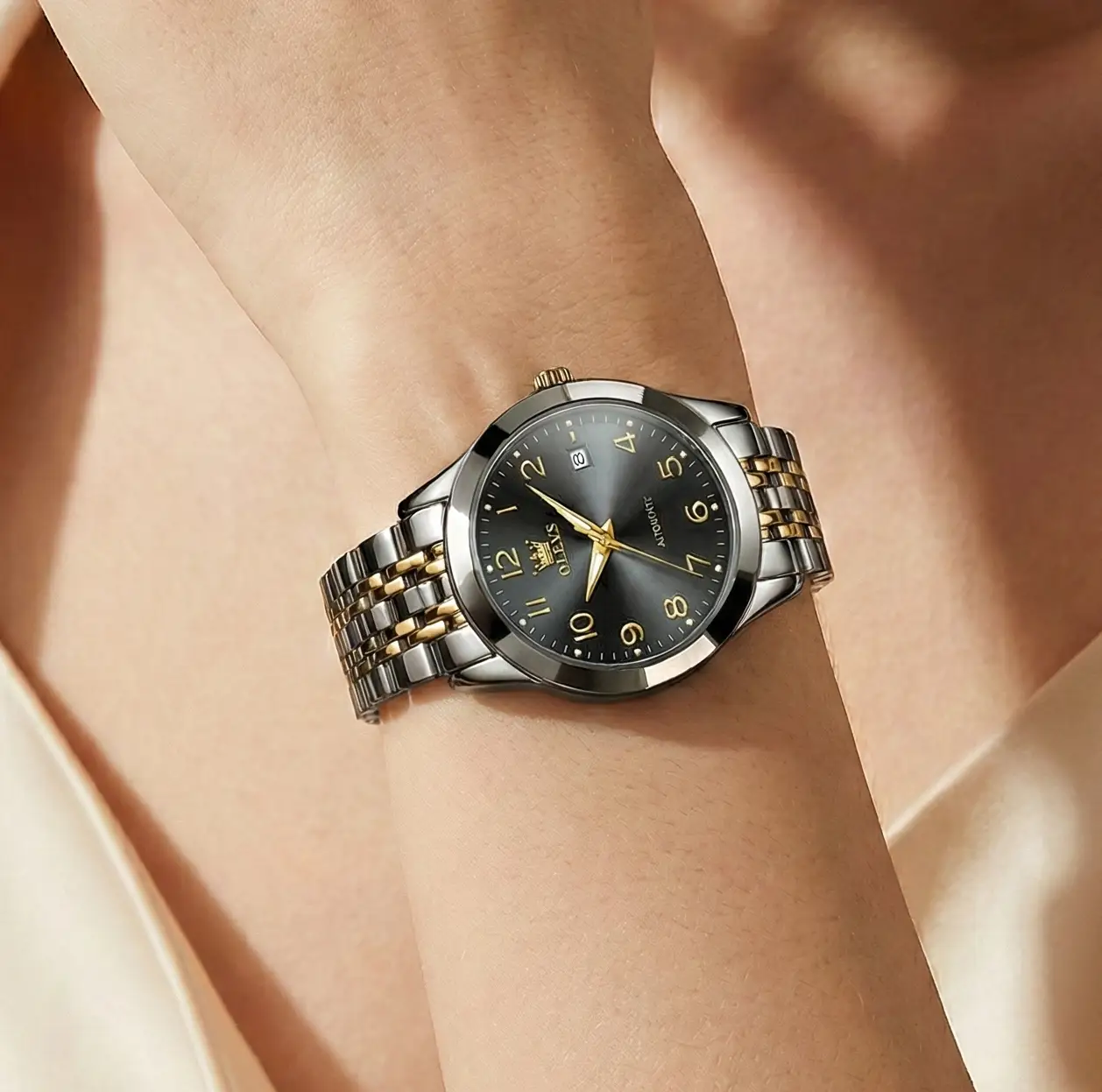 Stainless Steel Watch – Digital Dial Calendar by Adornity
