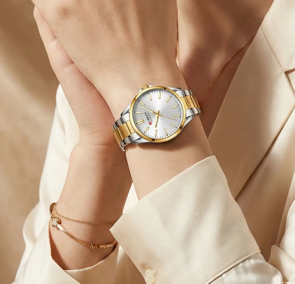 Classic Stainless Steel Watch – Quartz Luminous by Adornity