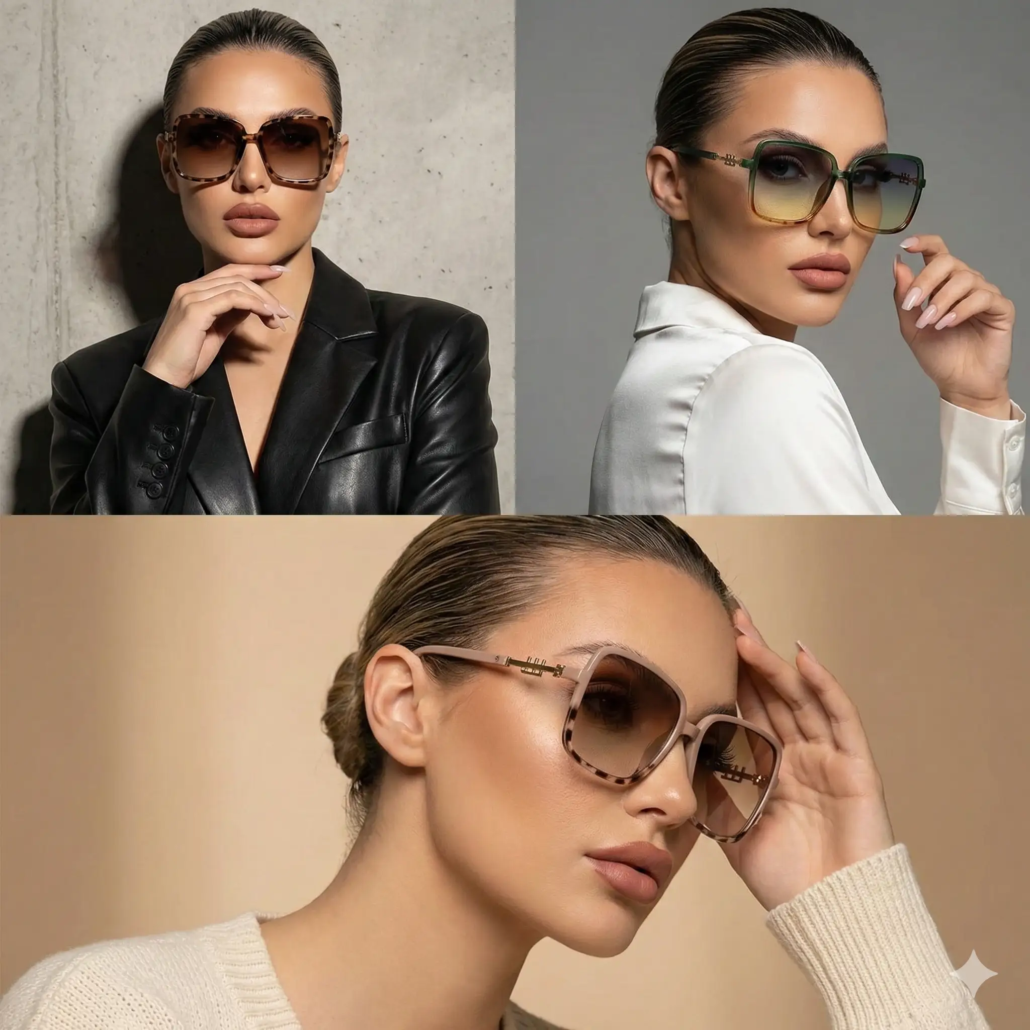 Bold Two-Tone Sunglasses – Oversized Retro Gradient Lens by Adornity