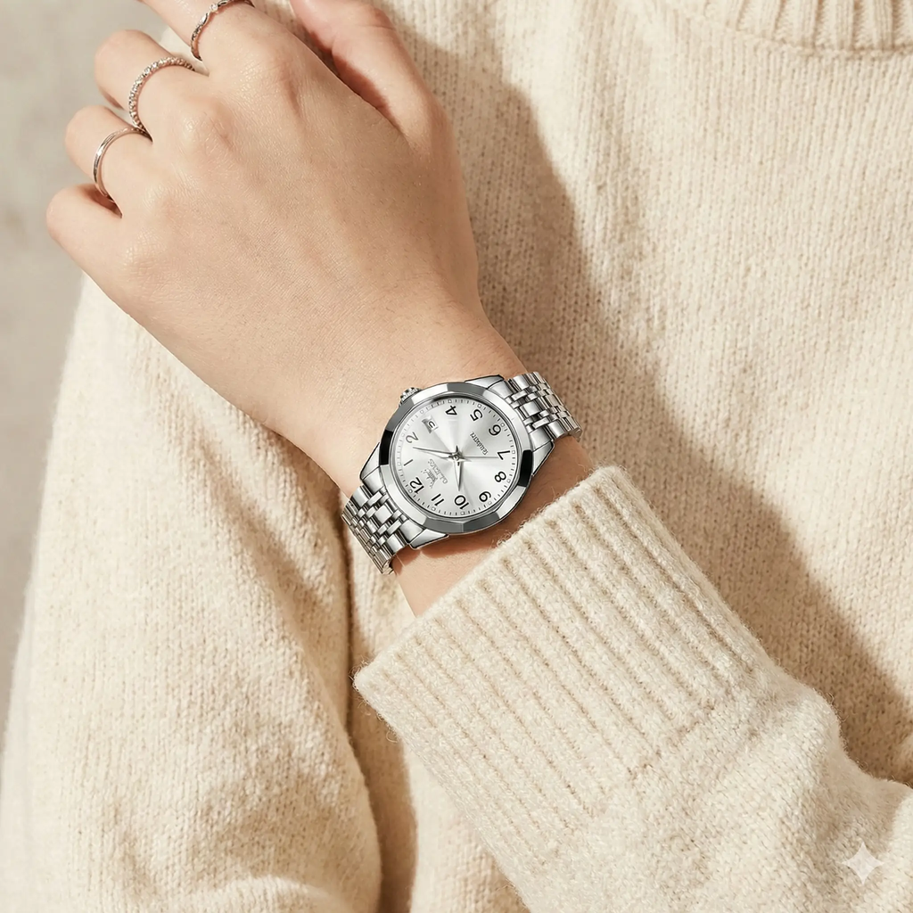 Stainless Steel Watch – Digital Dial Calendar by Adornity