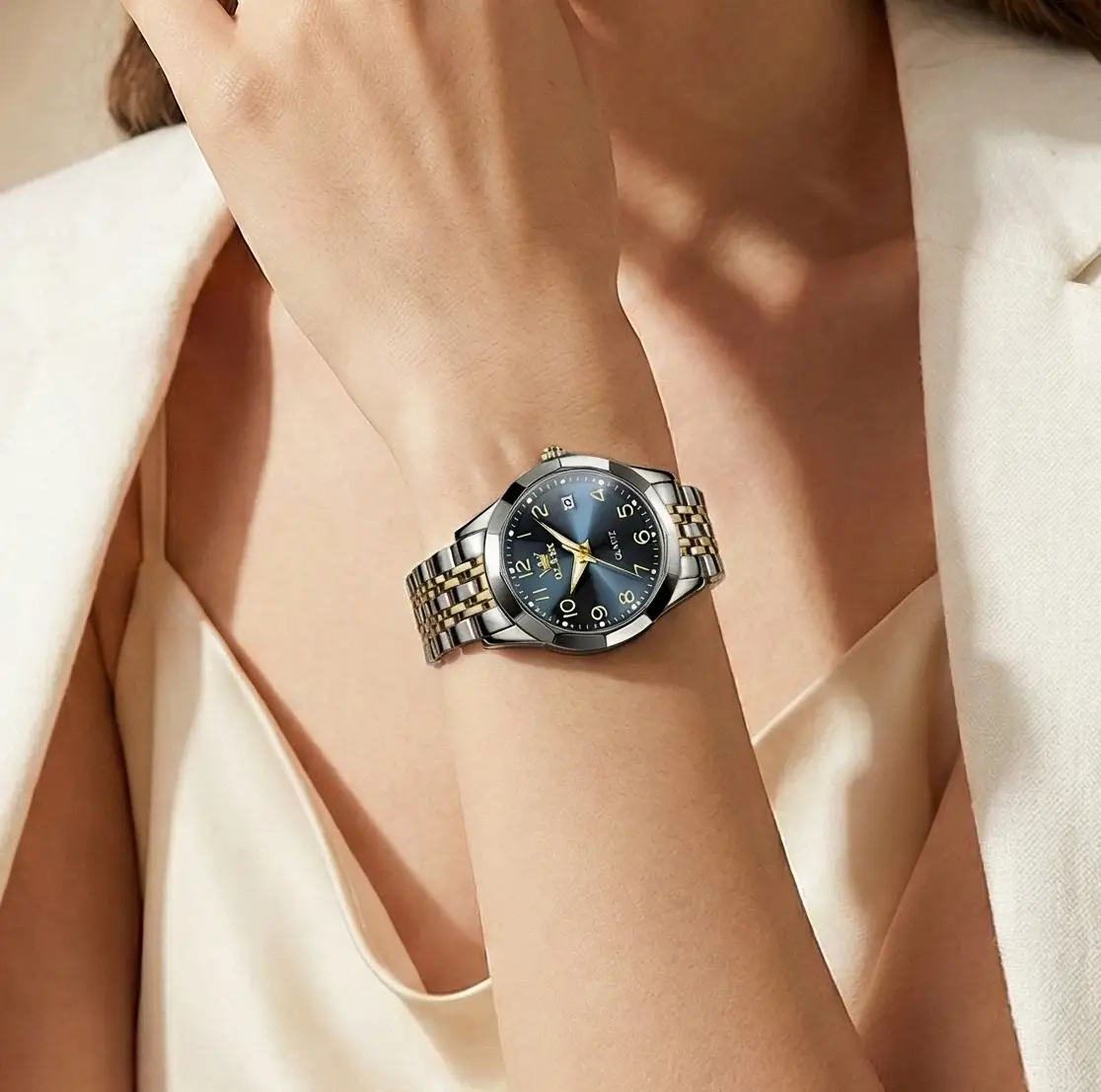 Stainless Steel Watch – Digital Dial Calendar by Adornity