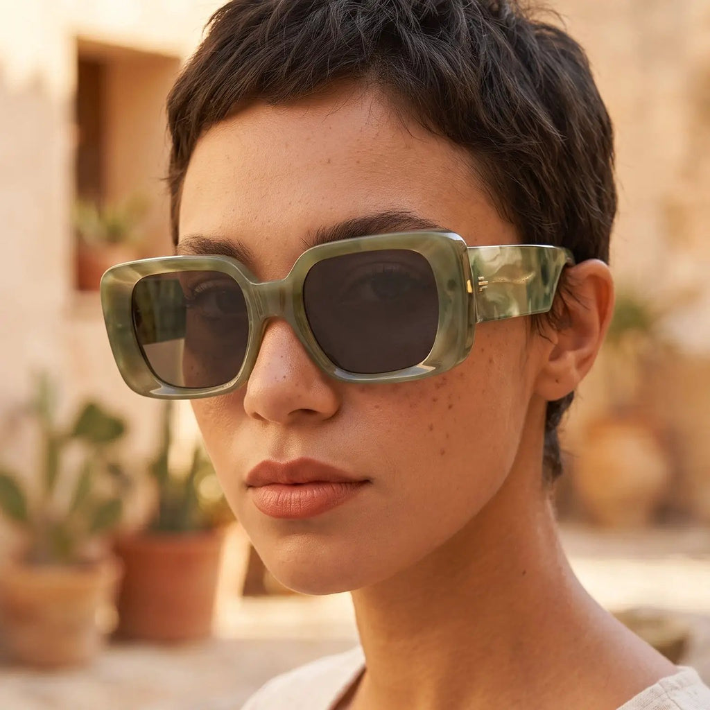 Oversized Square Sunglasses – Jelly Color Gradient UV400 by Hegichi
