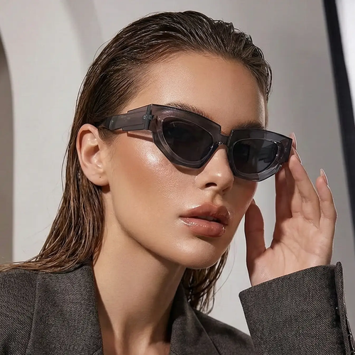 Glam Cat Eye Sunglasses – Thick Frame Gradient UV400 by Adornity