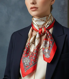 Elegant Silk Square Scarf – Satin 90x90 cm by Adornity