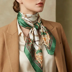 Elegant Silk Square Scarf – Satin 90x90 cm by Adornity