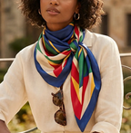 Elegant Silk Square Scarf – Satin 90x90 cm by Adornity