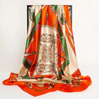 Elegant Silk Square Scarf – Satin 90x90 cm by Adornity