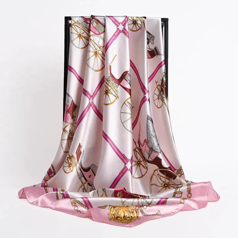 Elegant Silk Square Scarf – Satin 90x90 cm by Adornity