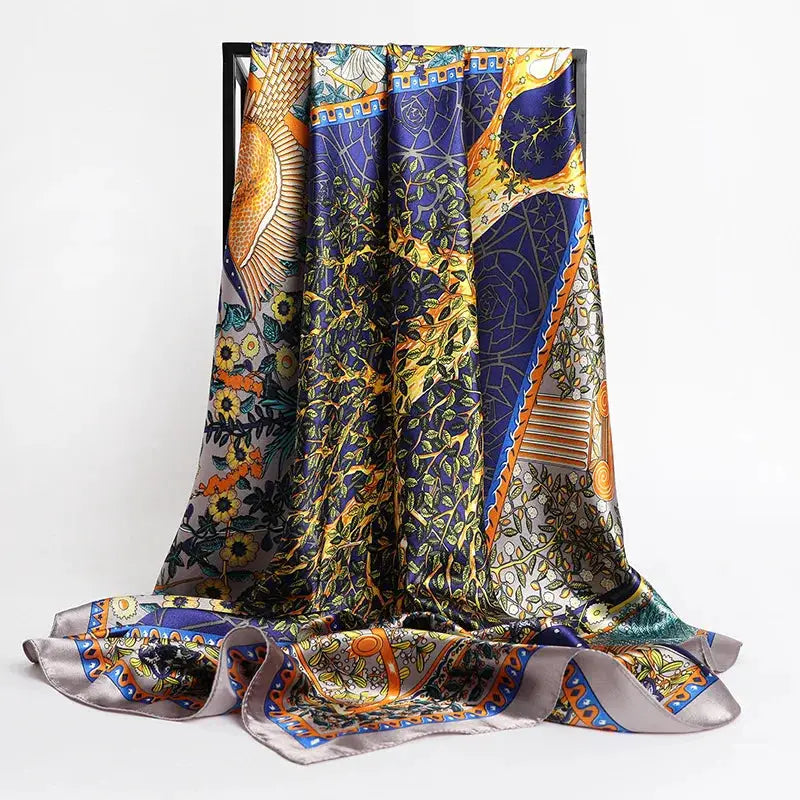 Elegant Silk Square Scarf – Satin 90x90 cm by Adornity