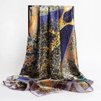Elegant Silk Square Scarf – Satin 90x90 cm by Adornity