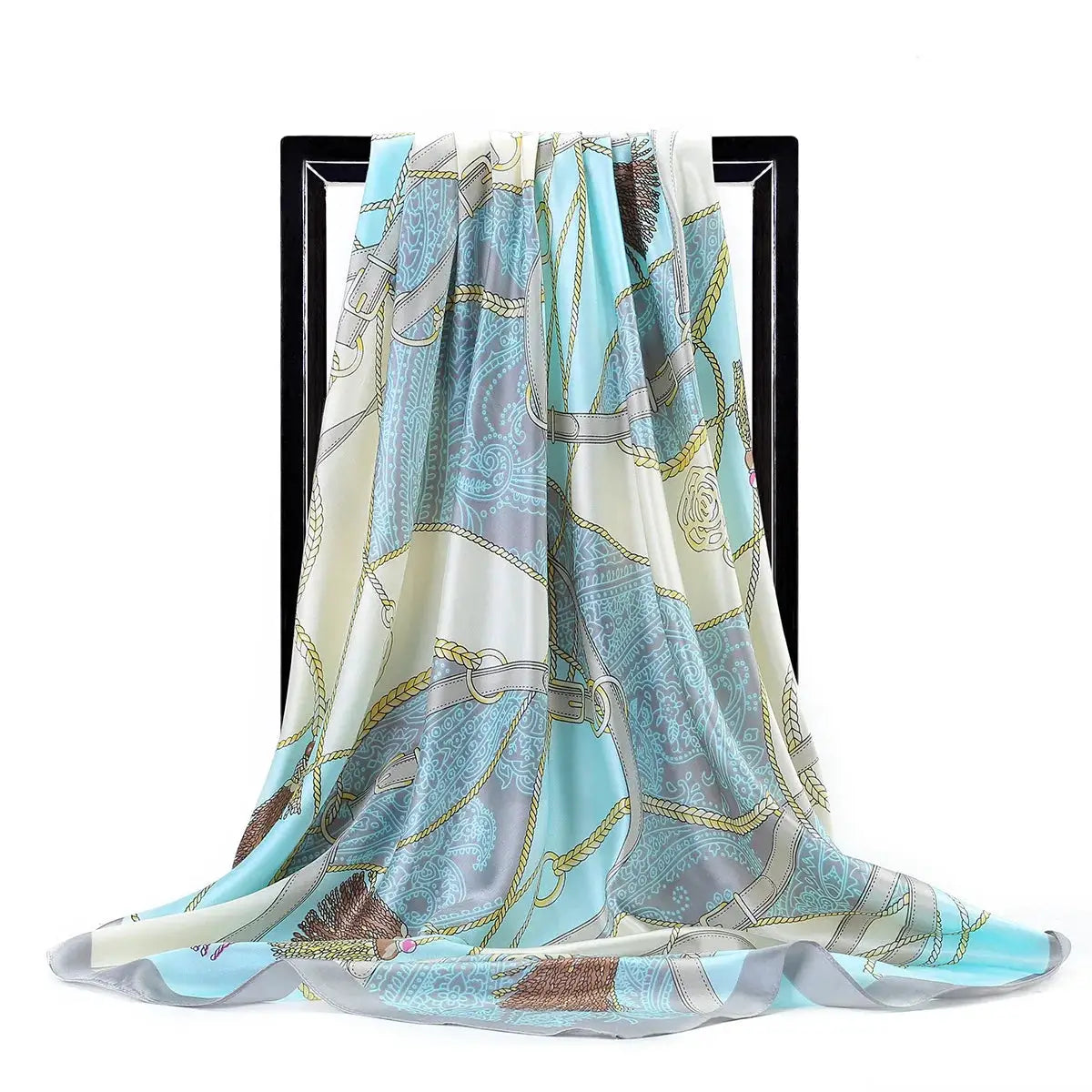 Elegant Silk Square Scarf – Satin 90x90 cm by Adornity