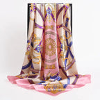 Elegant Silk Square Scarf – Satin 90x90 cm by Adornity