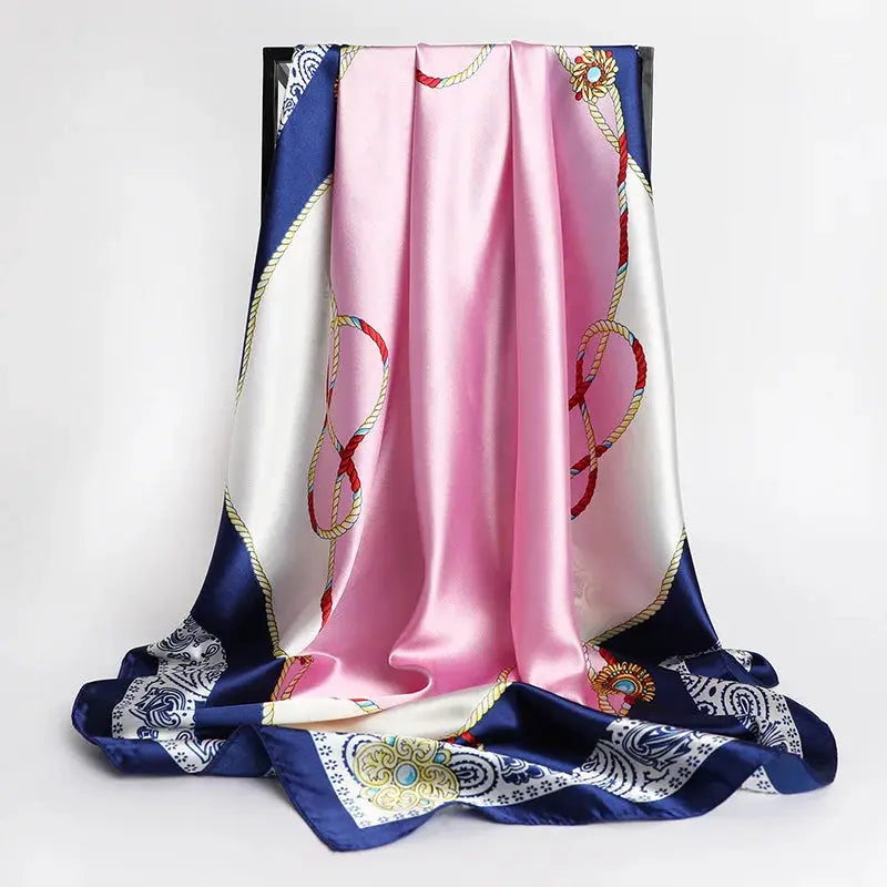 Elegant Silk Square Scarf – Satin 90x90 cm by Adornity