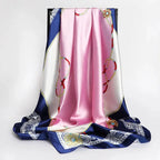 Elegant Silk Square Scarf – Satin 90x90 cm by Adornity