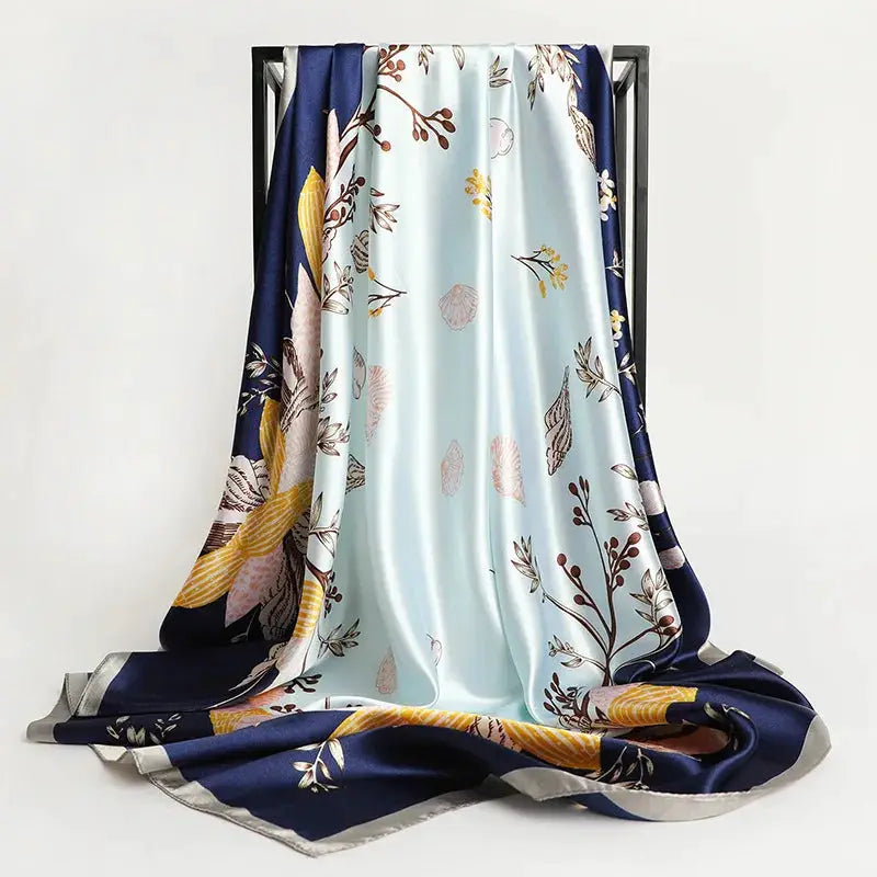 Elegant Silk Square Scarf – Satin 90x90 cm by Adornity