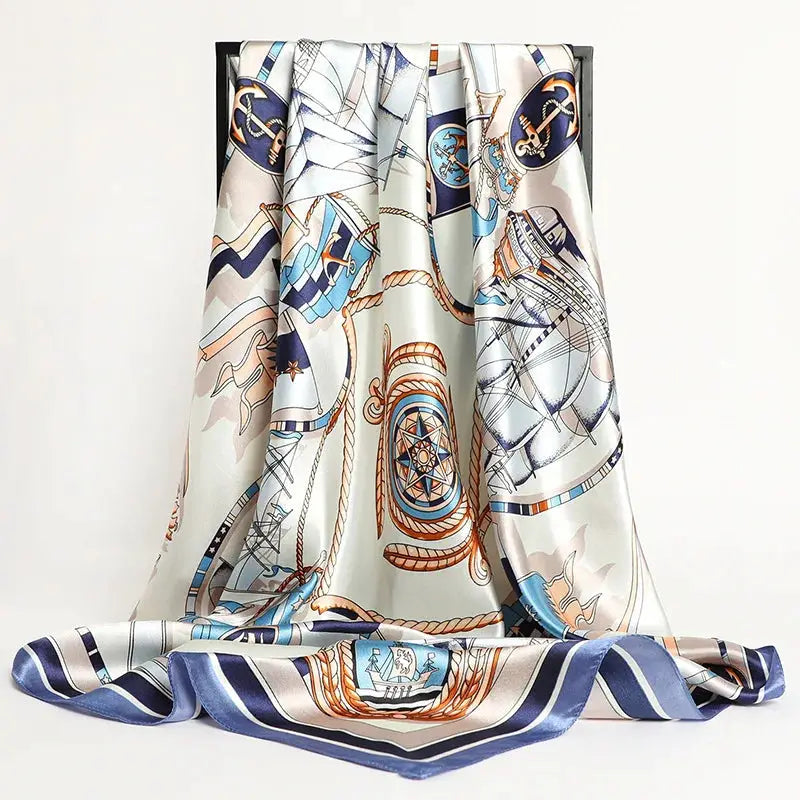 Elegant Silk Square Scarf – Satin 90x90 cm by Adornity