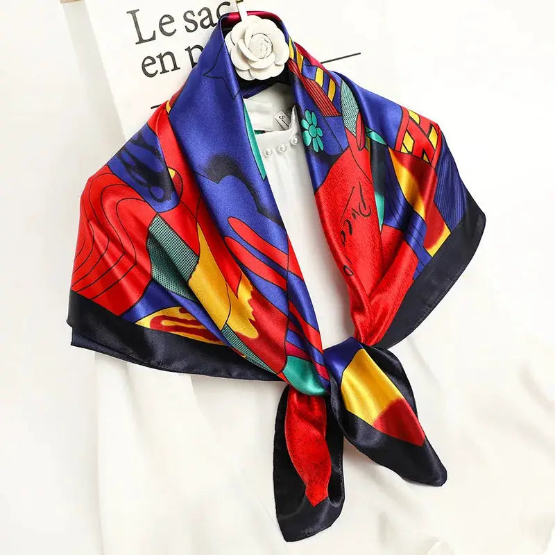 Elegant Silk Square Scarf – Satin 90x90 cm by Adornity