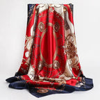 Elegant Silk Square Scarf – Satin 90x90 cm by Adornity