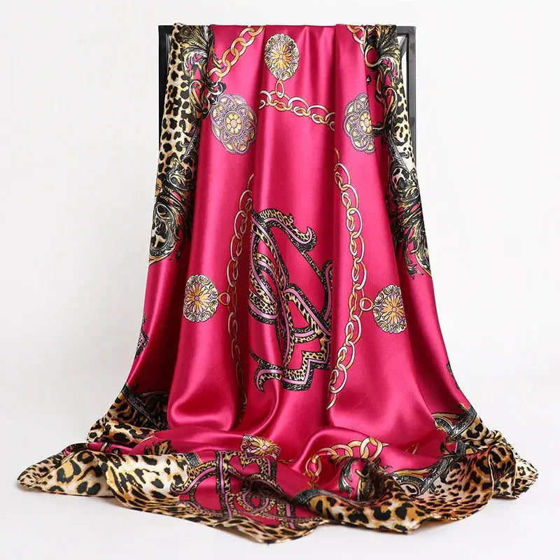 Elegant Silk Square Scarf – Satin 90x90 cm by Adornity
