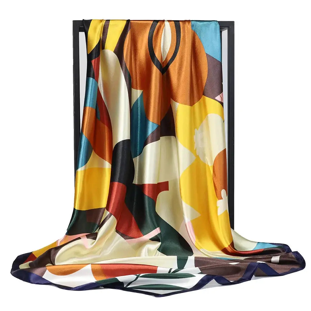 Elegant Silk Square Scarf – Satin 90x90 cm by Adornity