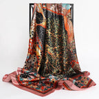 Elegant Silk Square Scarf – Satin 90x90 cm by Adornity