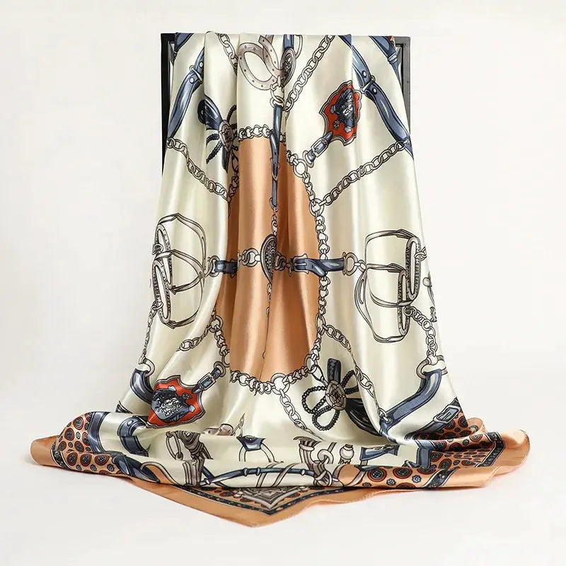 Elegant Silk Square Scarf – Satin 90x90 cm by Adornity