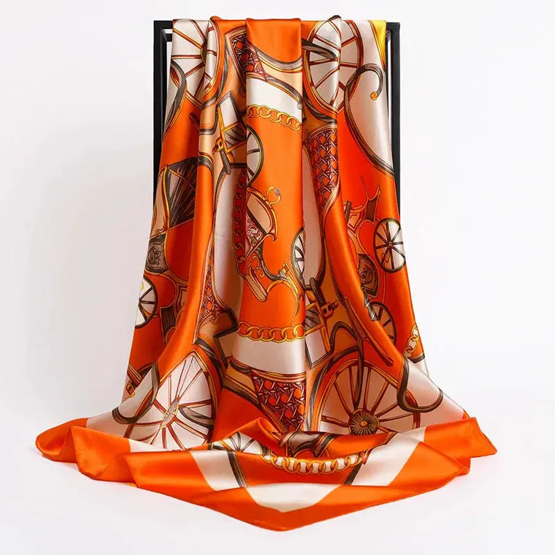 Elegant Silk Square Scarf – Satin 90x90 cm by Adornity