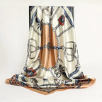 Elegant Silk Square Scarf – Satin 90x90 cm by Adornity