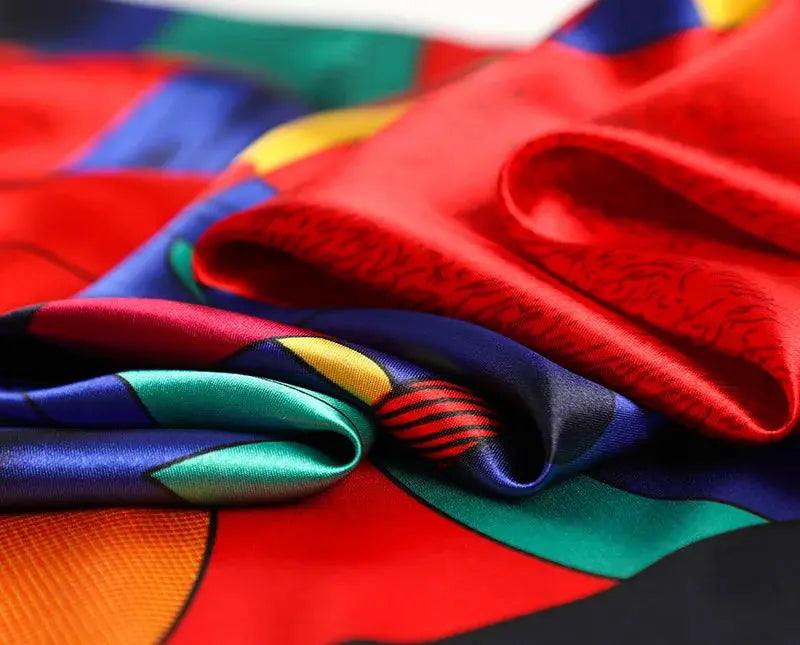 Elegant Silk Square Scarf – Satin 90x90 cm by Adornity