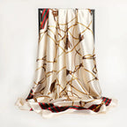 Elegant Silk Square Scarf – Satin 90x90 cm by Adornity