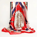Elegant Silk Square Scarf – Satin 90x90 cm by Adornity