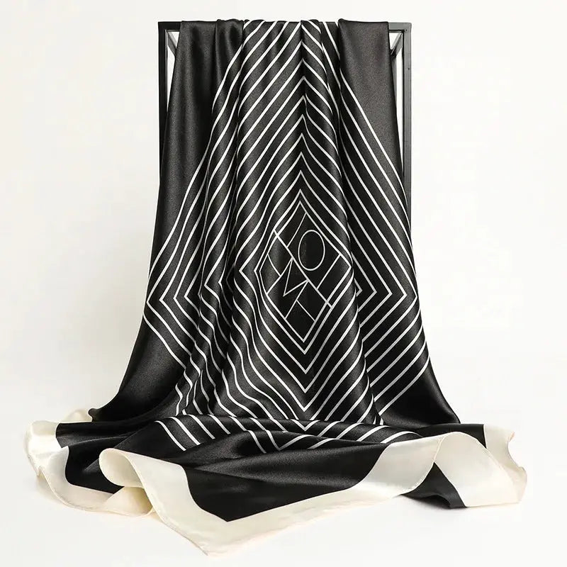 Elegant Silk Square Scarf – Satin 90x90 cm by Adornity