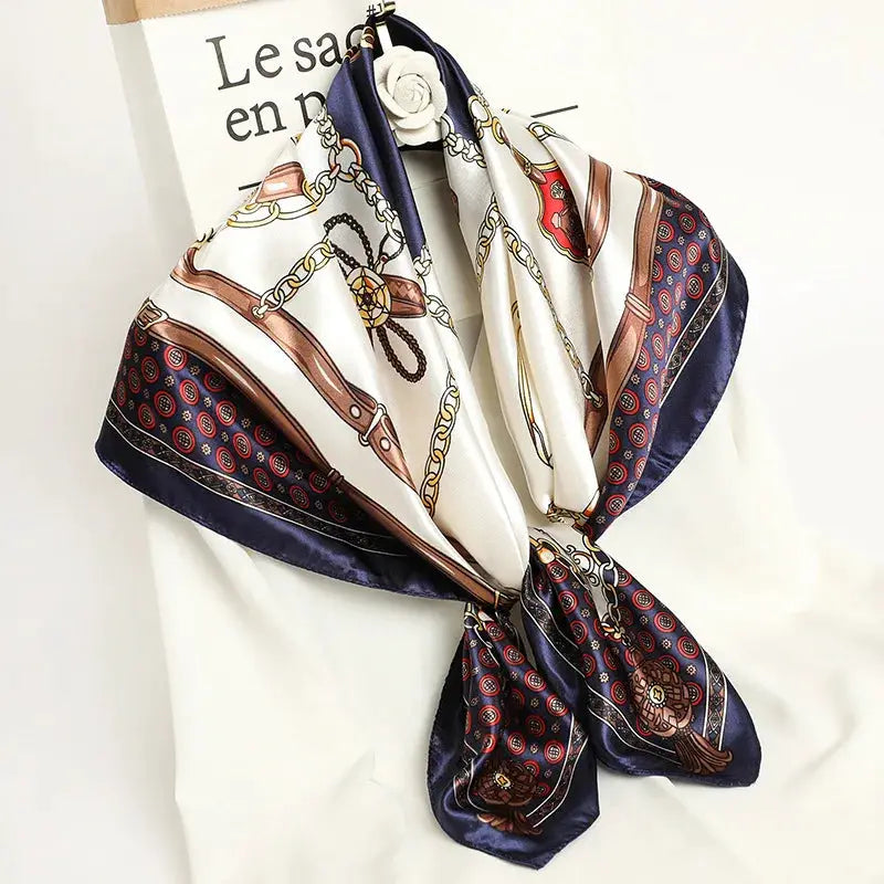 Elegant Silk Square Scarf – Satin 90x90 cm by Adornity