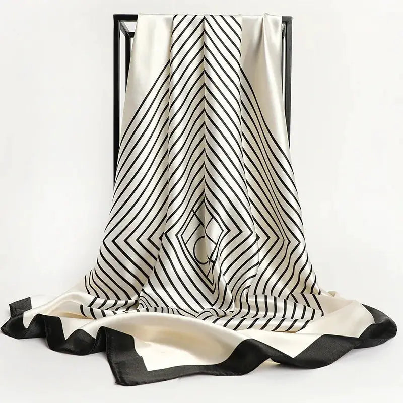 Elegant Silk Square Scarf – Satin 90x90 cm by Adornity