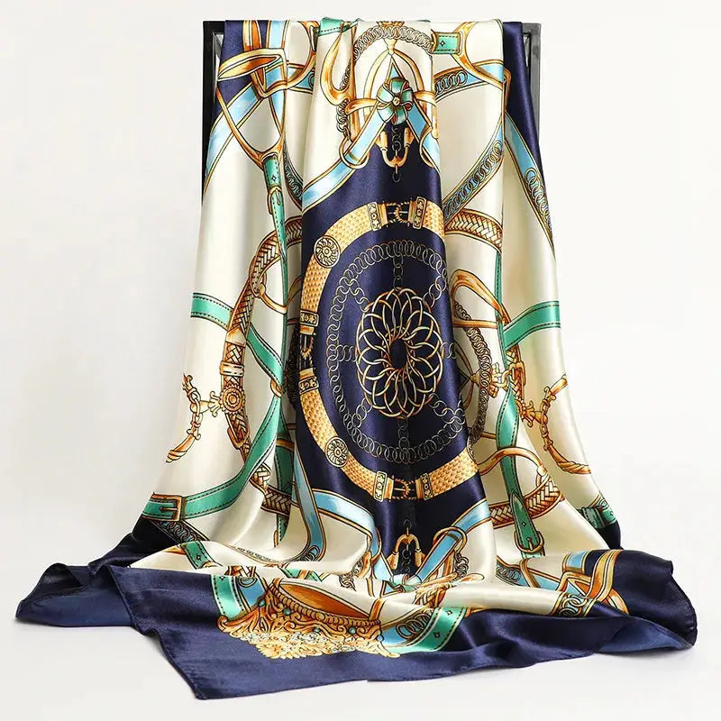 Elegant Silk Square Scarf – Satin 90x90 cm by Adornity