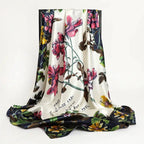 Elegant Silk Square Scarf – Satin 90x90 cm by Adornity