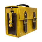 Vegan Leather Satchel – Handmade Mustard Yellow Bag With Gold Hardware Purse by navichi