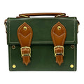 Vegan Leather Satchel | Compact Lightweight Handmade Mini Crossbody Bag With Gold Buckles by navichi